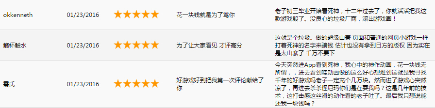App Store上给游戏五星差评的玩家都是什么心理？